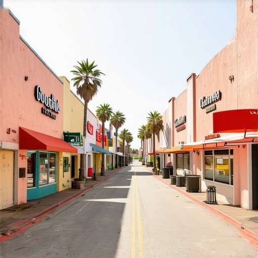Chula Vista street scene with local shops and Google Maps overlay
