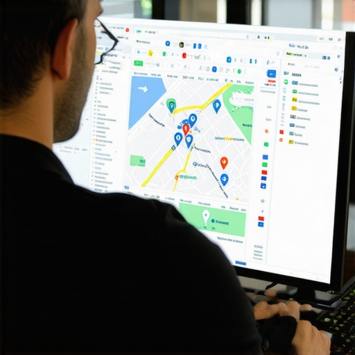 Deep Dive into Local SEO Strategies SEO strategist analyzing local maps and data on a computer for improved Google Maps ranking.