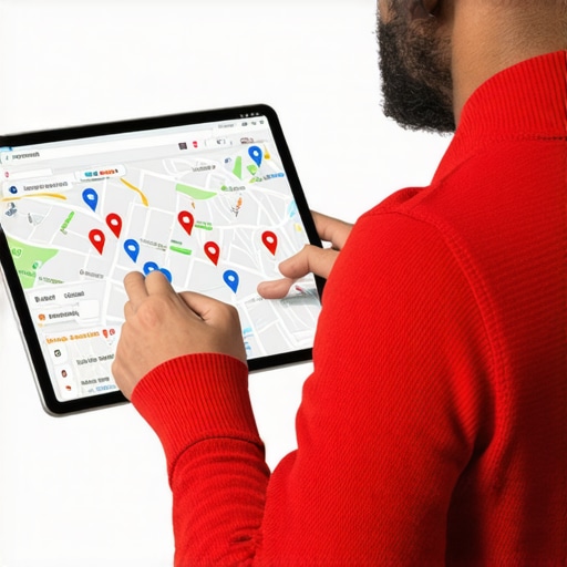 Entrepreneur analyzing Google Maps data for local SEO in 2024.