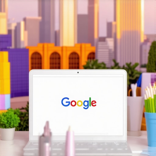 Team working on Google My Business profile optimization with San Diego landmarks in background.