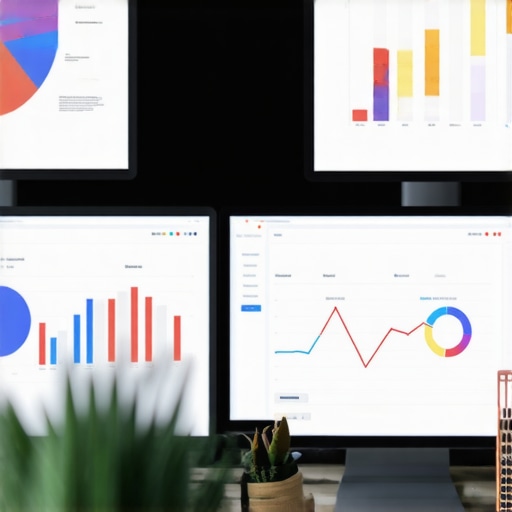 Monitoring Local SEO with Tools Screens displaying analytics dashboards and local listing data for SEO management.