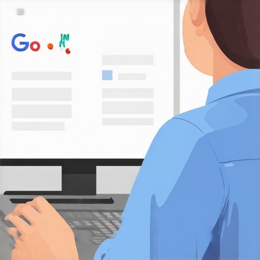 Business owner updating Google My Business listing on a laptop.