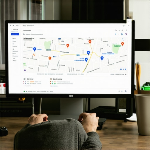 Analyzing Local SEO Performance in San Diego Person reviewing SEO metrics on a laptop with San Diego and Chula Vista city maps displayed.