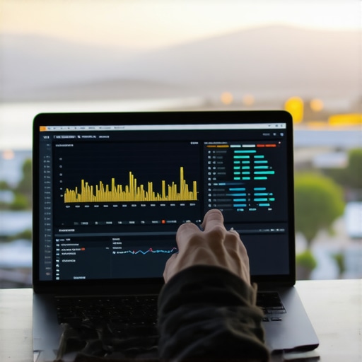 Analyst reviewing local search performance metrics