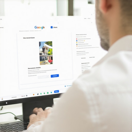 Business owner editing their Google My Business listing on a laptop.