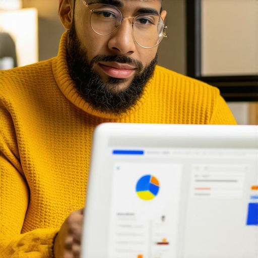 Business owner reviewing analytics on local SEO and map rankings.