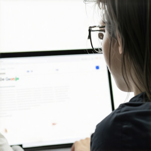 Person coding schema markup for local SEO on a laptop